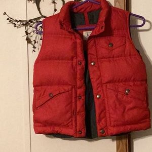 Lands end red down vest size 7 very good condition